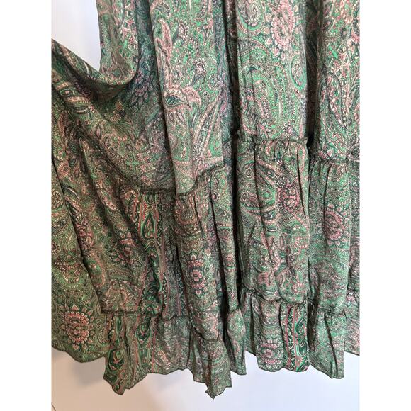 Karma Highway Maxi Dress Open Back OS Boho Sundress Green Spaghetti Straps - Picture 3 of 5